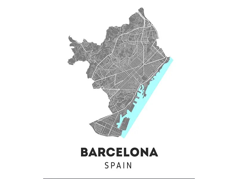 برشلونة خريطة الموقع